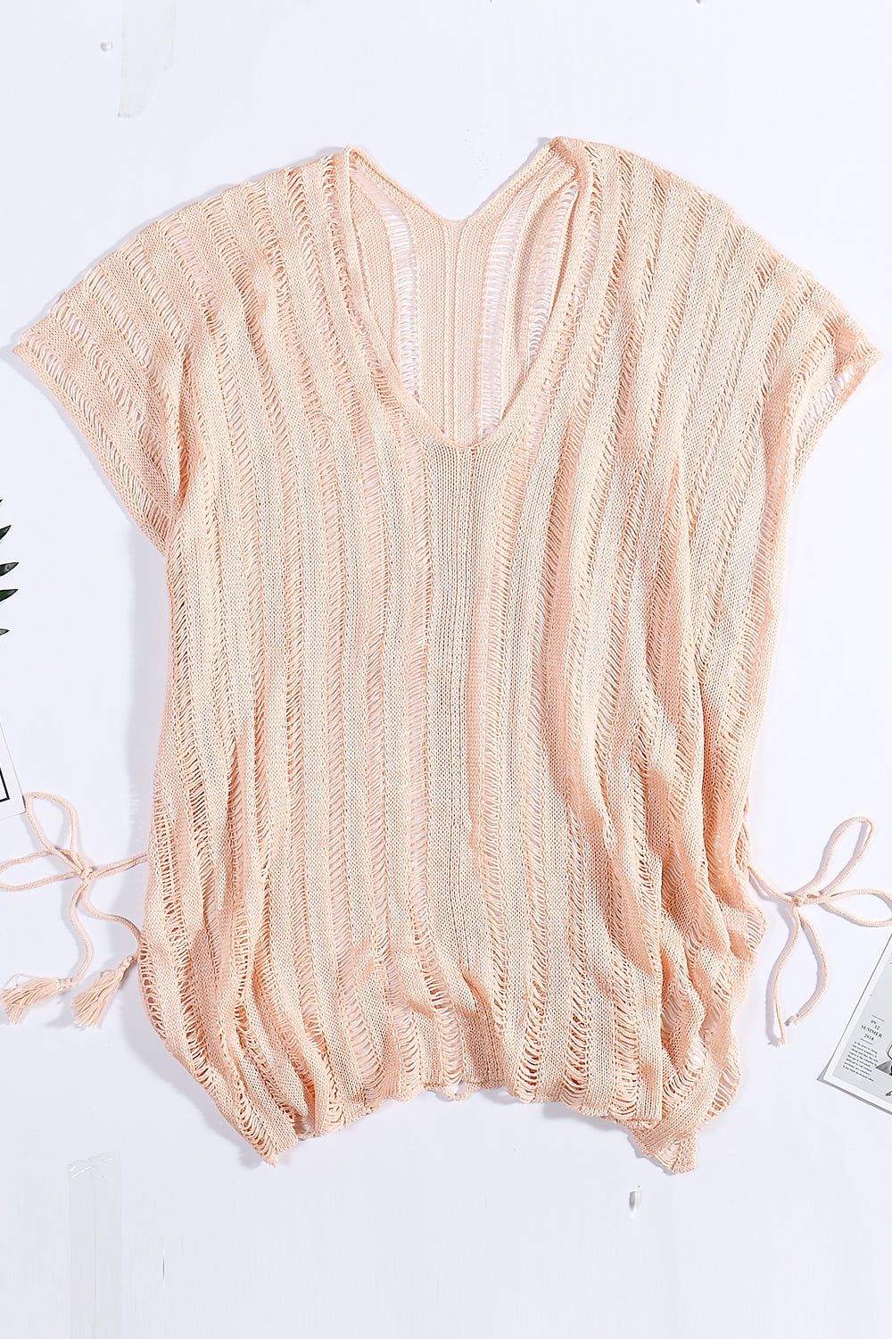 Pink Crochet Beach Cover Up sold by Zapaka