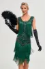 Dark Green Sequins Fringes Great Gatsby Dress with Accessories Set sold by Zapaka