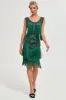 Dark Green Sequins Fringes Great Gatsby Dress with Accessories Set sold by Zapaka