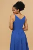 Royal Blue V-Neck Chiffon Bridesmaid Dress sold by Zapaka