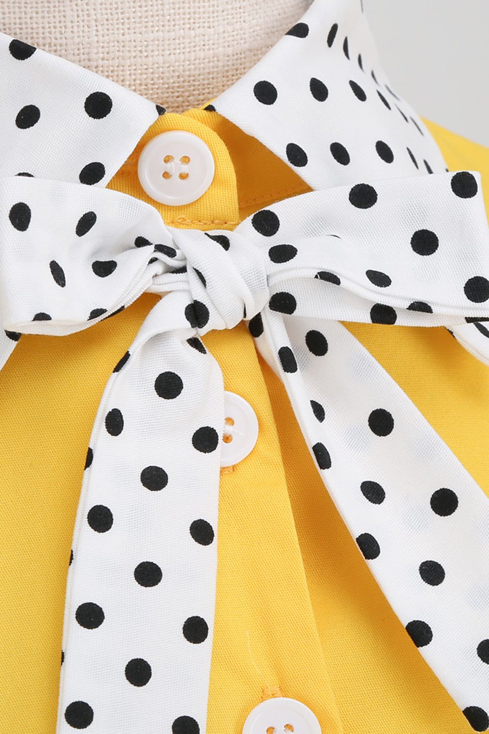 Yellow Swing 1950s Dress with Polka Dots sold by Zapaka product image thumbnail 4
