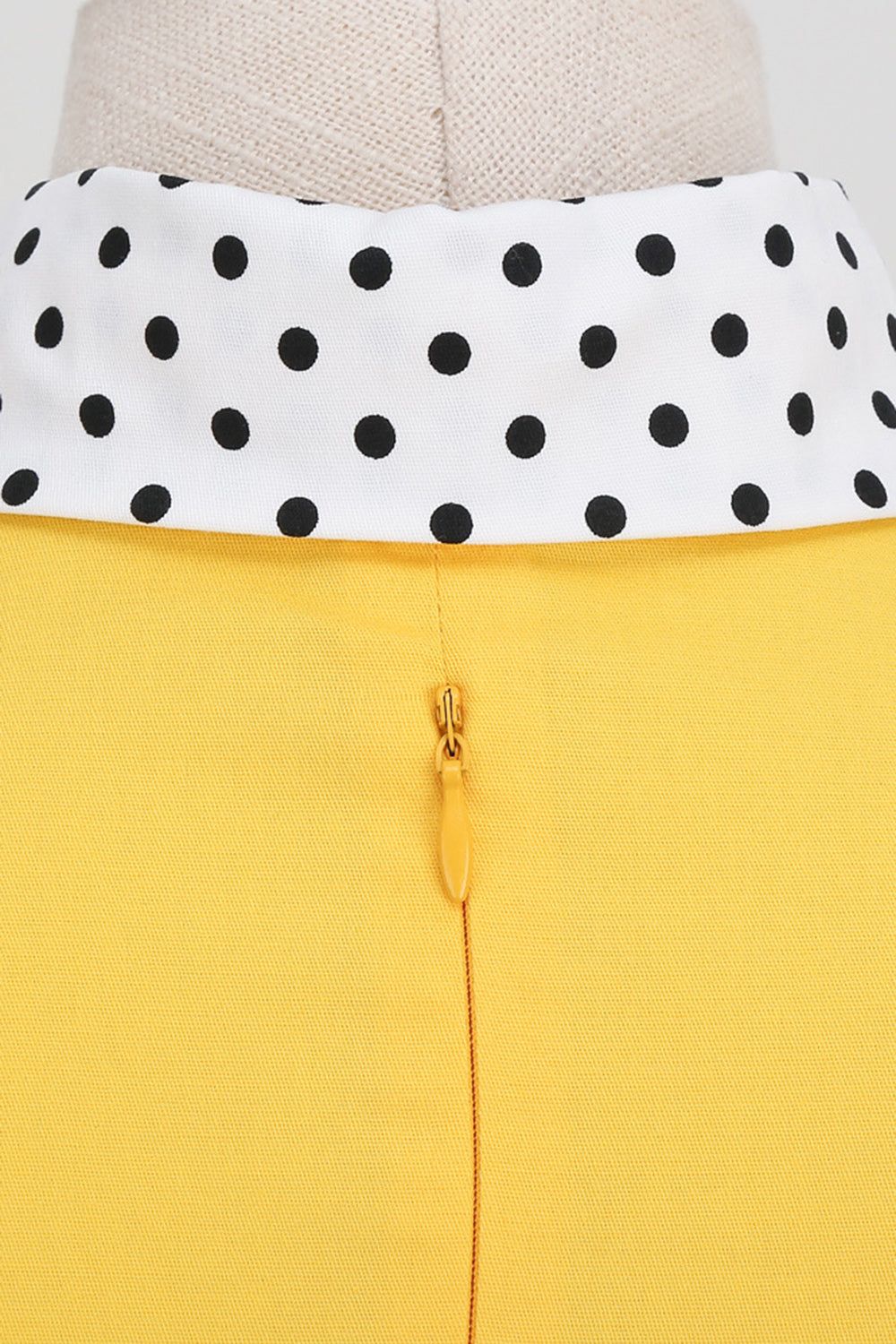 Yellow Swing 1950s Dress with Polka Dots sold by Zapaka product image thumbnail 5