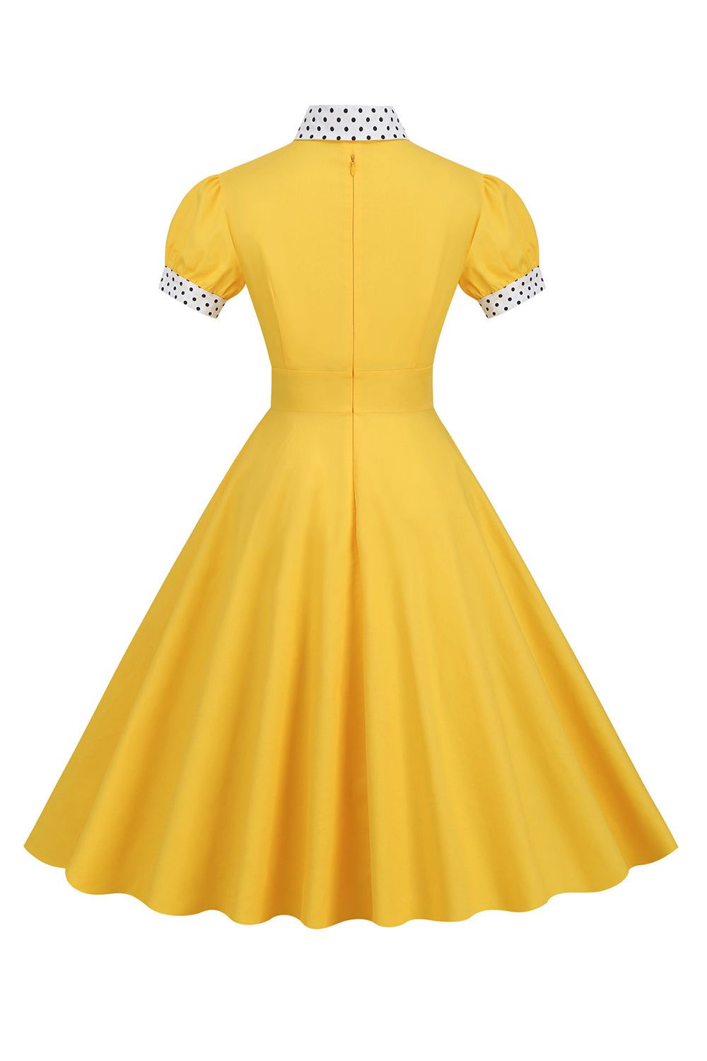 Yellow Swing 1950s Dress with Polka Dots sold by Zapaka product image thumbnail 2