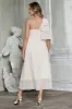 Elegant Apricot A-Line One Shoulder Corset Party Dress sold by Zapaka