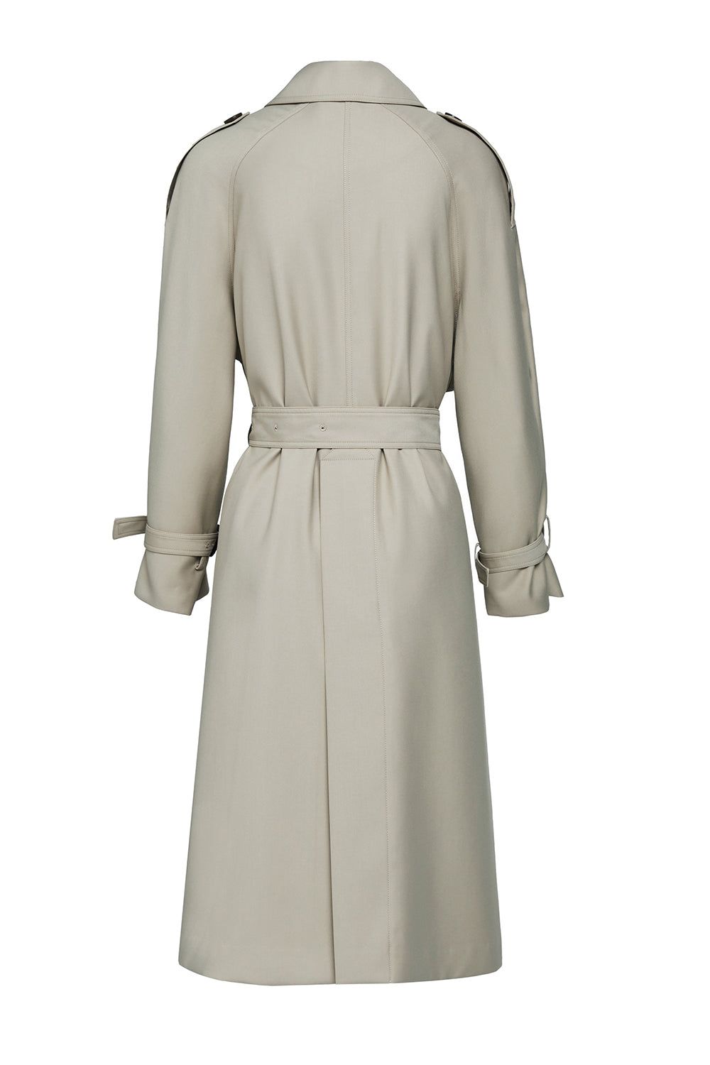 Grey Lapel Double Breasted Fitted Trench Coat with Belt sold by Zapaka product image thumbnail 4