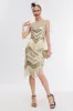 Champagne Glitter Fringes Gatsby Dress with Accessories Set sold by Zapaka