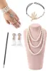 Champagne Glitter Fringes Gatsby Dress with Accessories Set sold by Zapaka