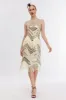 Champagne Glitter Fringes Gatsby Dress with Accessories Set sold by Zapaka