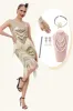 Champagne Glitter Fringes Gatsby Dress with Accessories Set sold by Zapaka