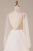 Long Sleeves Open Back Ivory Wedding Dress with Appliques sold by Zapaka
