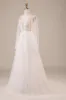 Long Sleeves Open Back Ivory Wedding Dress with Appliques sold by Zapaka