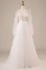 Long Sleeves Open Back Ivory Wedding Dress with Appliques sold by Zapaka
