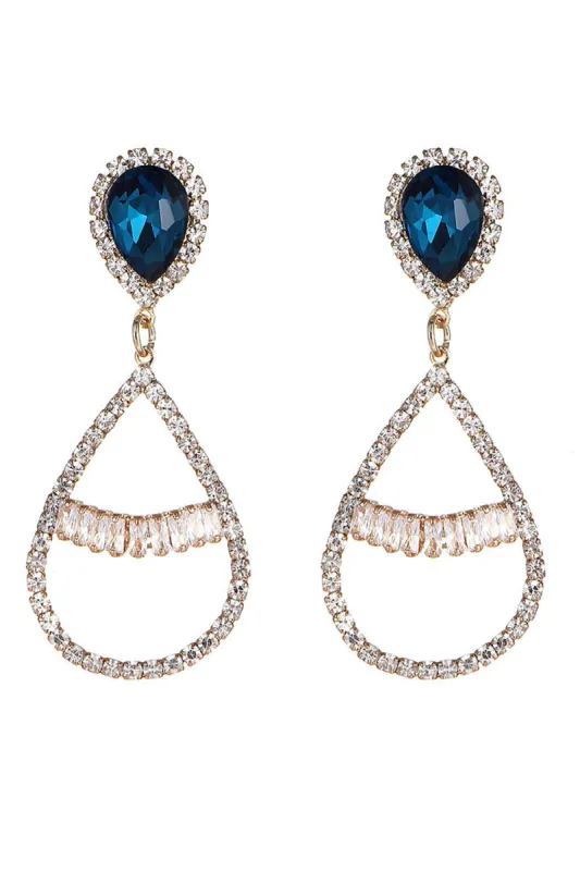 Royal Blue Beaded Prom Earrings sold by Zapaka