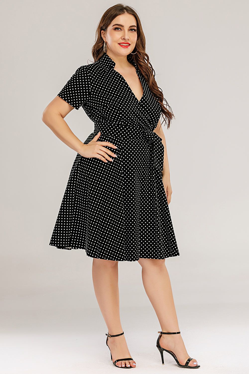 Plus Size V Neck Swing Dress sold by Zapaka