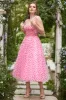 Pink Tulle A-line Midi Prom Dress with Hearts sold by Zapaka