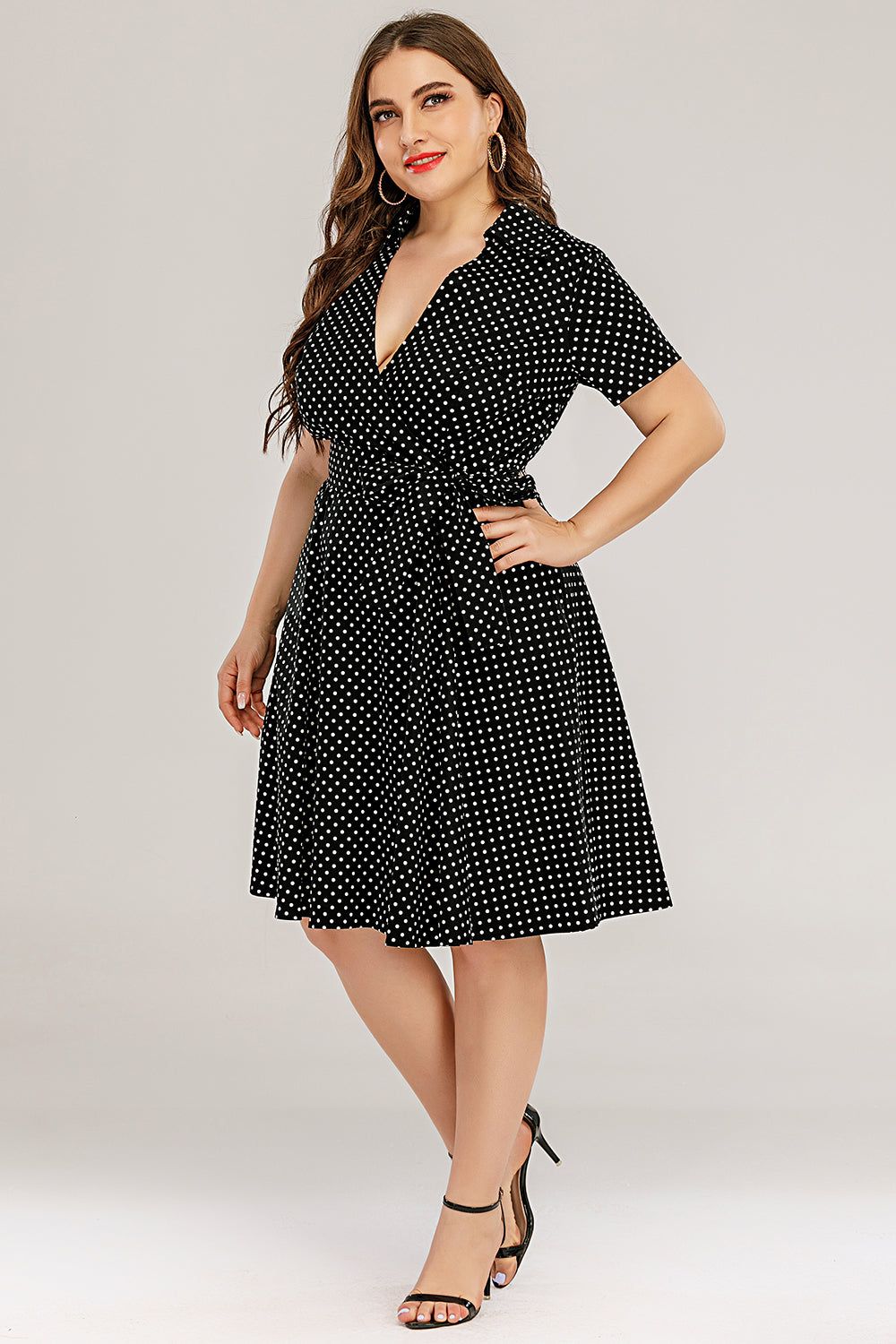 Plus Size V Neck Swing Dress sold by Zapaka product image thumbnail 3