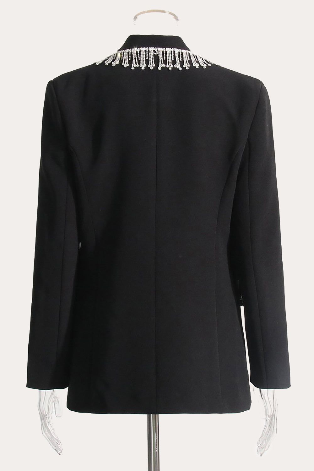 Black Fringed Double Breasted Women Prom Blazer sold by Zapaka product image thumbnail 2