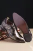 Brown Jacquard Men's Leather Party Shoes sold by Zapaka