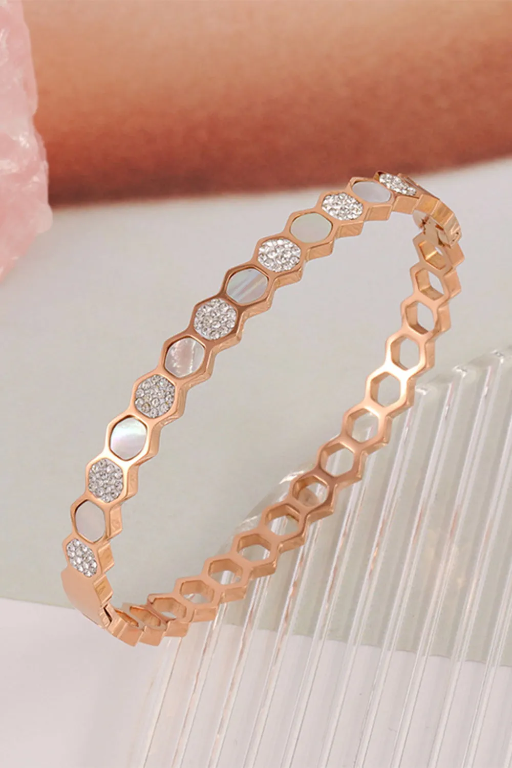 Gold Plated Titanium Stainless Steel Bracelet sold by Zapaka product image thumbnail 4