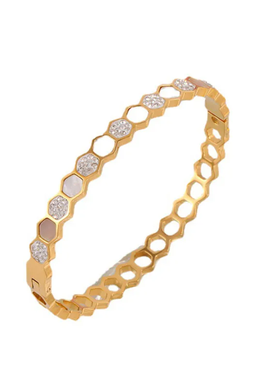 Gold Plated Titanium Stainless Steel Bracelet sold by Zapaka