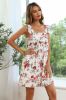 White Floral Print Casual Dress sold by Zapaka