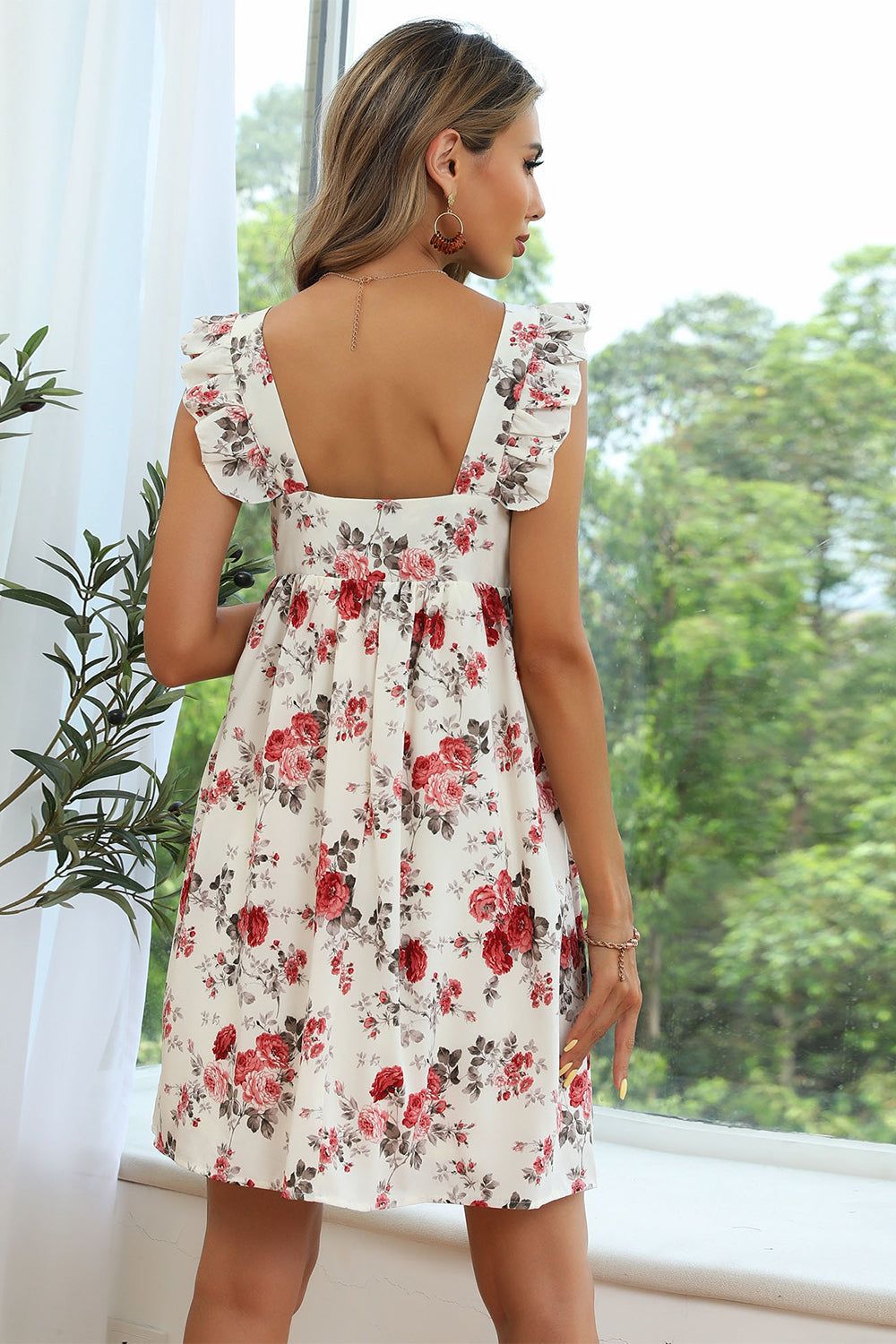 White Floral Print Casual Dress sold by Zapaka product image thumbnail 2