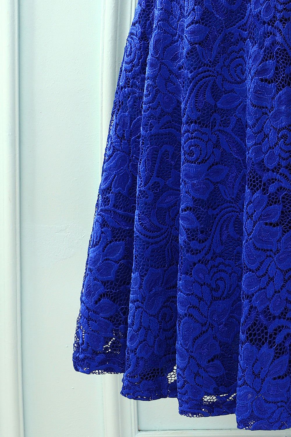 Royal Blue V Neck Midi Lace sold by Zapaka product image thumbnail 4