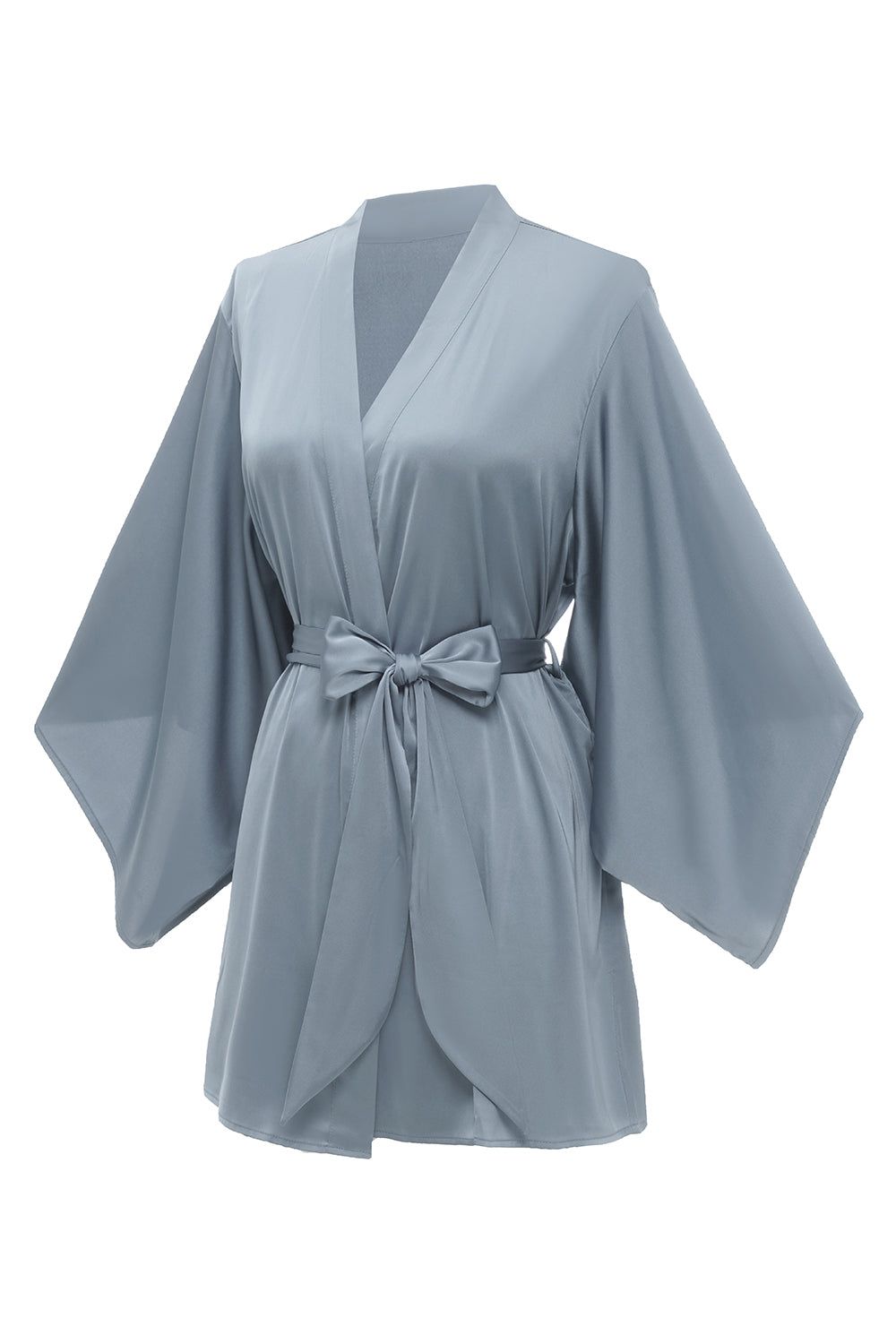 Grey Blue Solid Bridesmaid Robe sold by Zapaka product image thumbnail 3