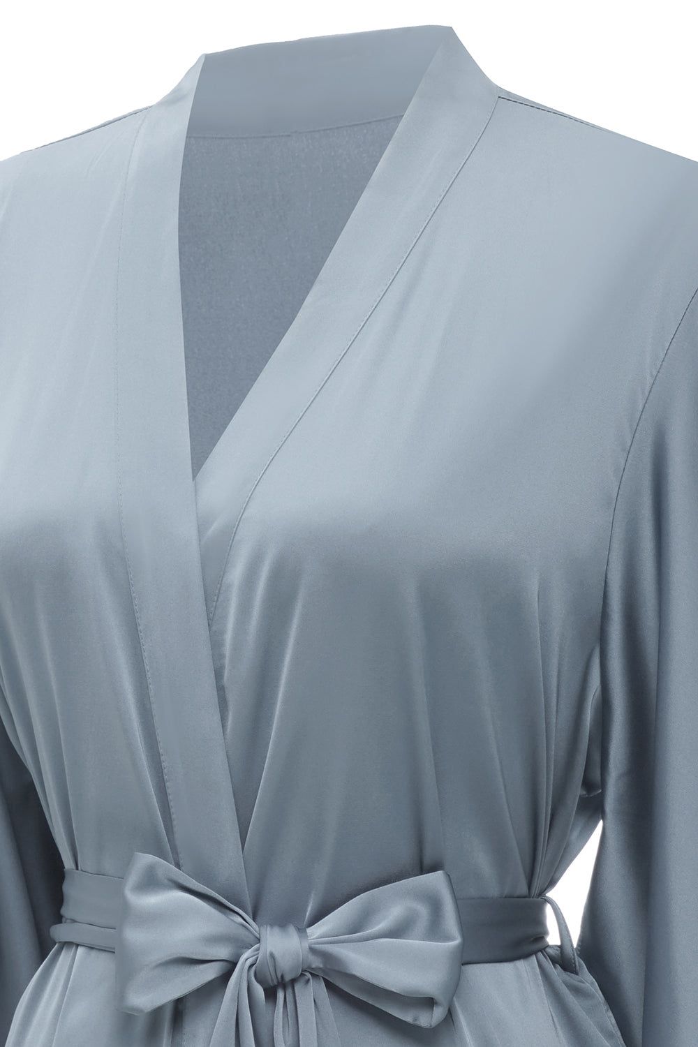 Grey Blue Solid Bridesmaid Robe sold by Zapaka product image thumbnail 4