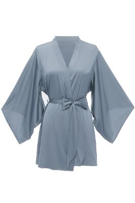 Grey Blue Solid Bridesmaid Robe sold by Zapaka