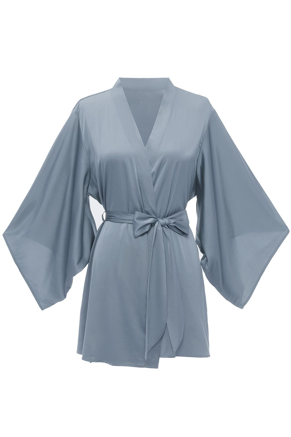 Grey Blue Solid Bridesmaid Robe sold by Zapaka