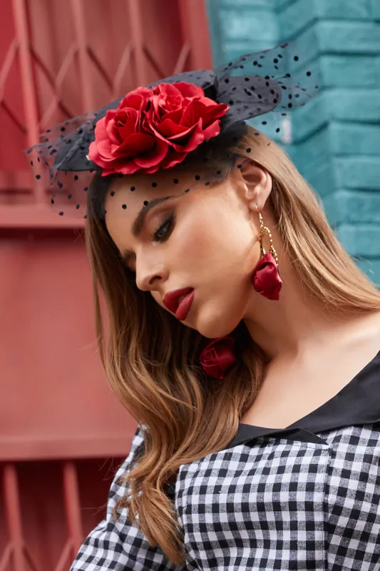Black Women Halloween Witch Hat with Flower sold by Zapaka