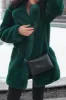 Orange Lapel Neck Open Front Faux Fur Midi Women Coat sold by Zapaka