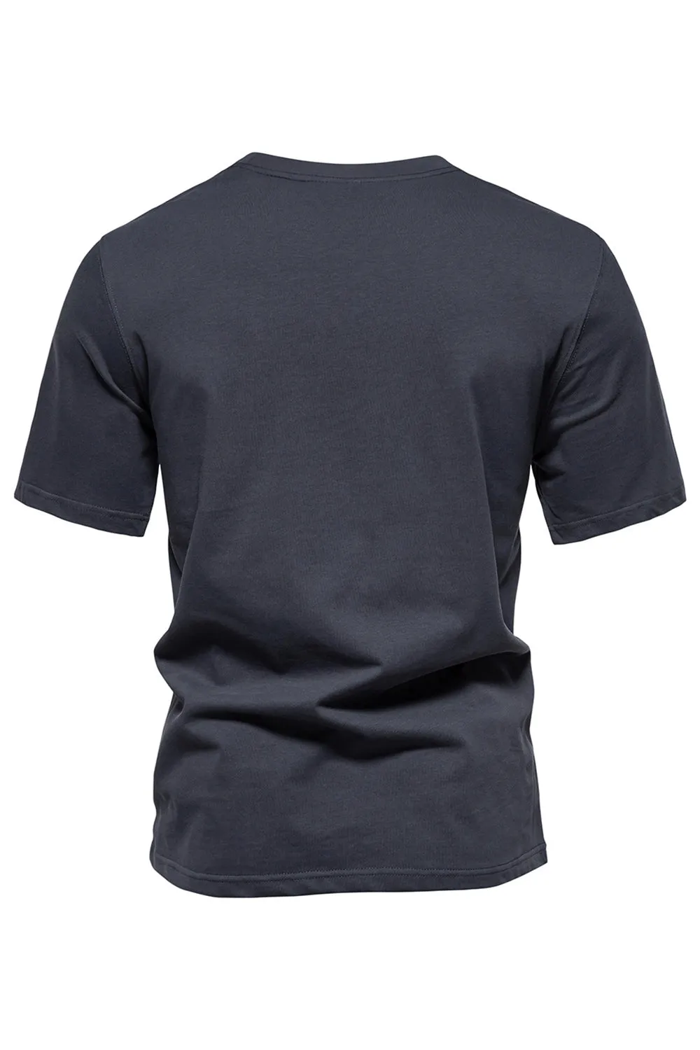 Black Cotton Short Sleeves Crewneck Men's Shirt sold by Zapaka product image thumbnail 5