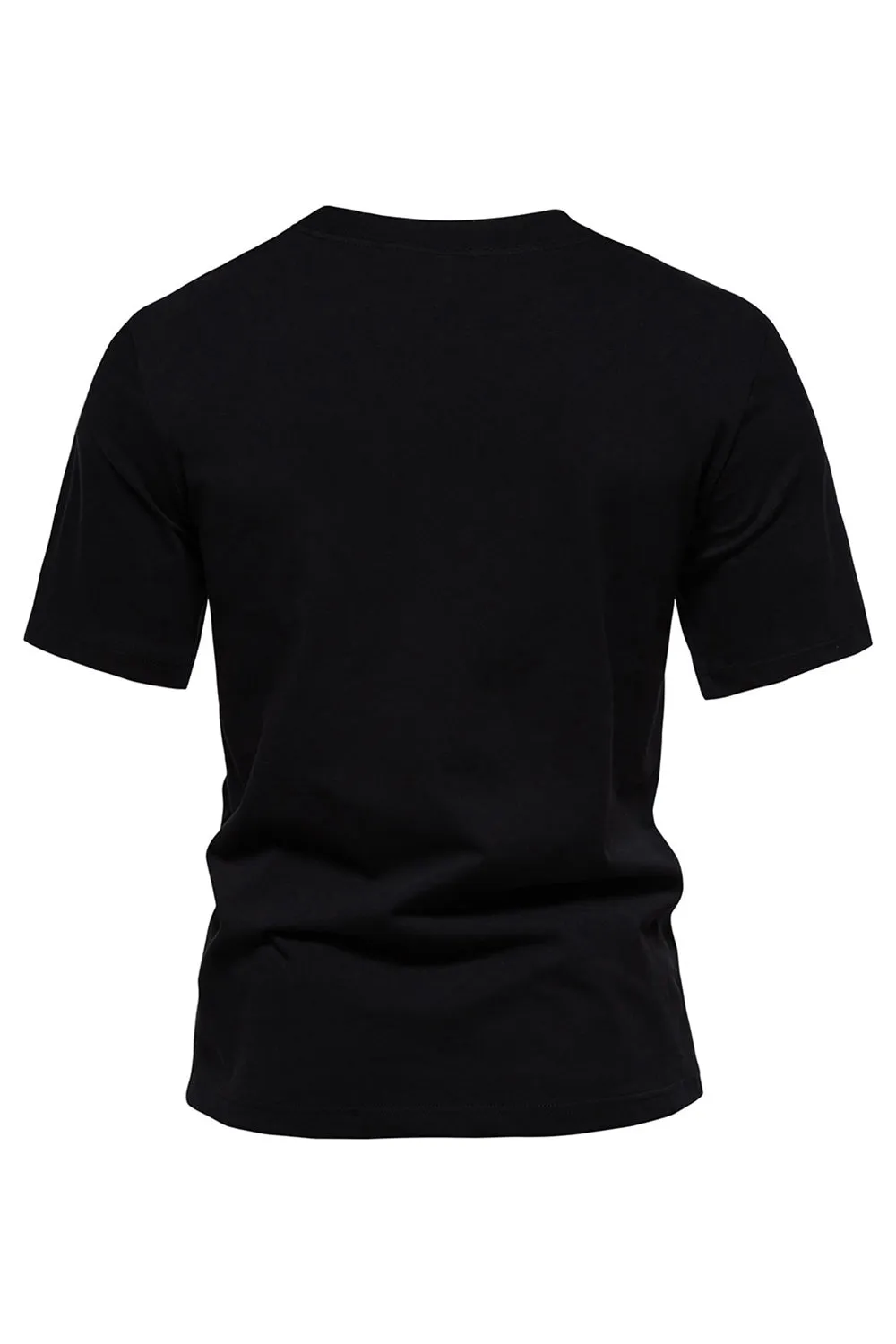 Black Cotton Short Sleeves Crewneck Men's Shirt sold by Zapaka product image thumbnail 2