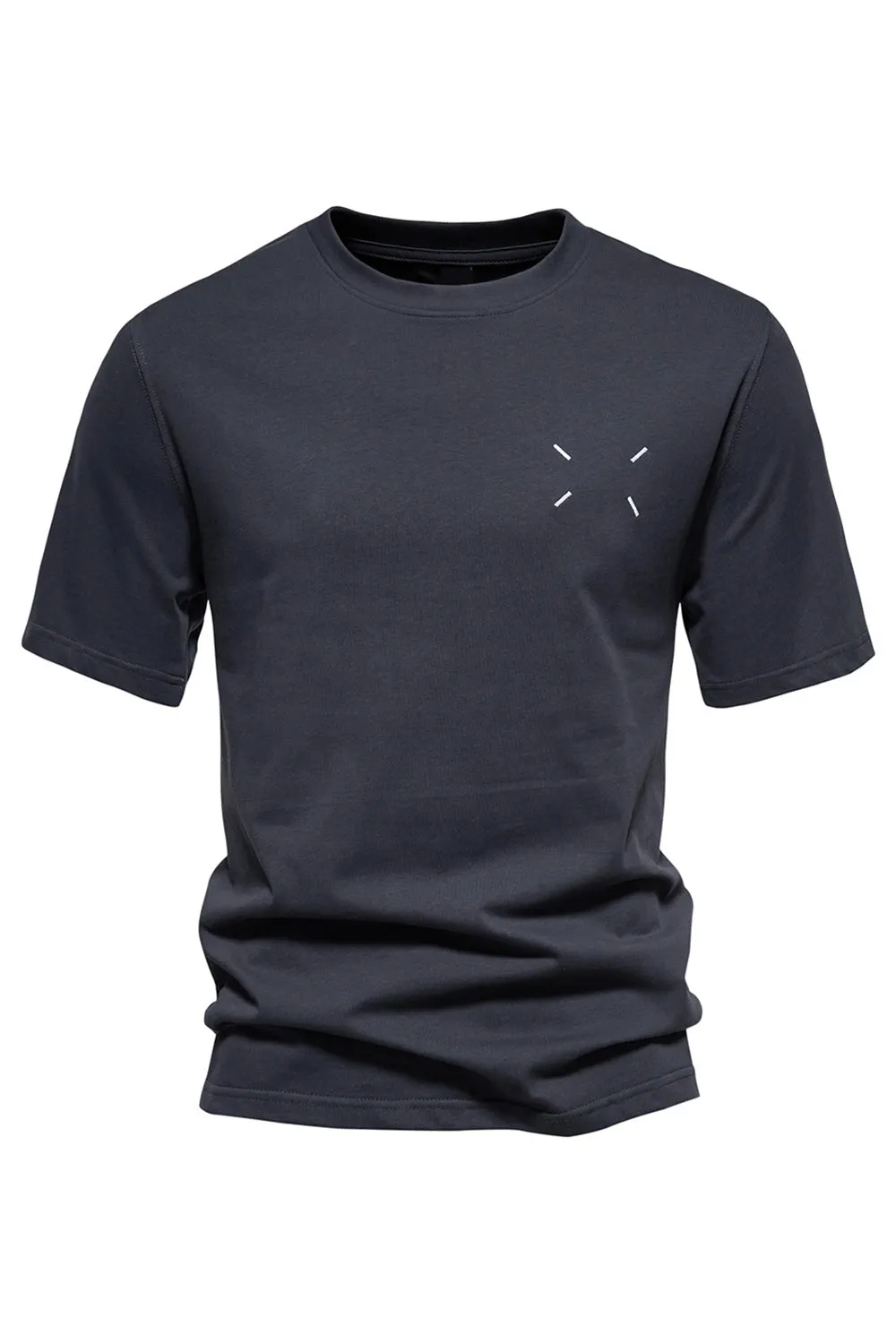 Black Cotton Short Sleeves Crewneck Men's Shirt sold by Zapaka product image thumbnail 4