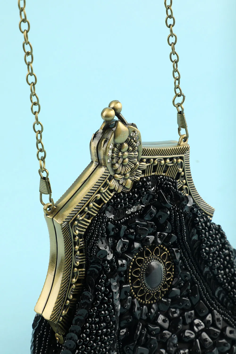 Black Vintage Evening Bag sold by Zapaka product image thumbnail 5