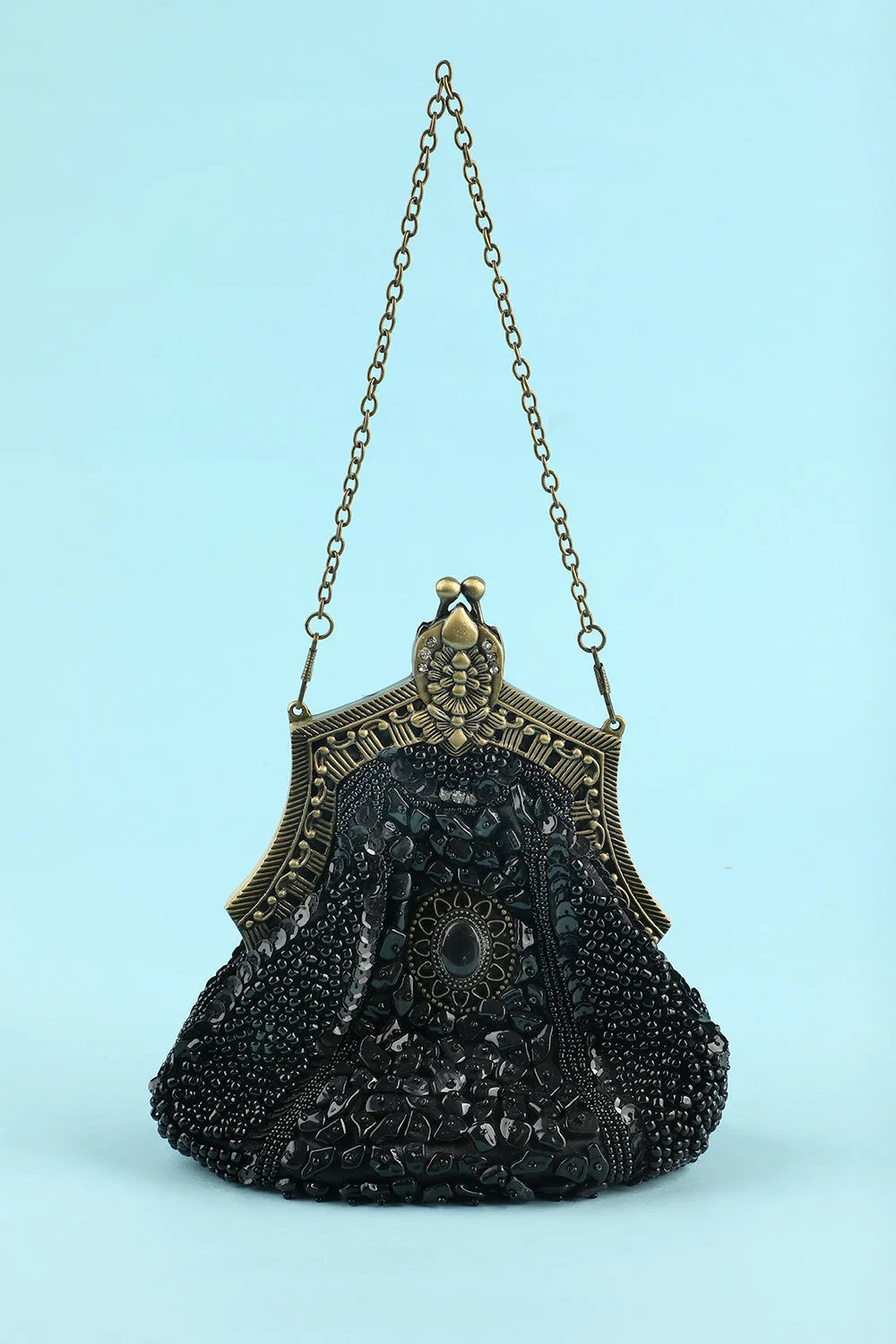 Black Vintage Evening Bag sold by Zapaka product image thumbnail 4