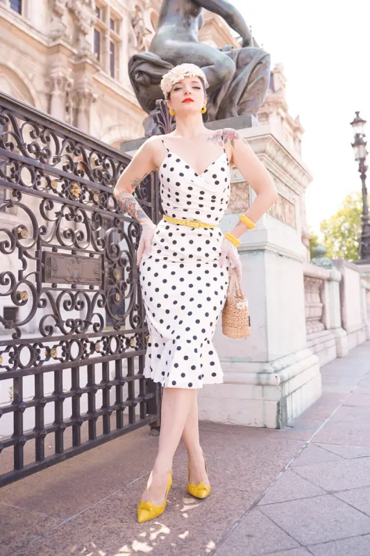 1960s Polka Dots Bodycon Dress sold by Zapaka