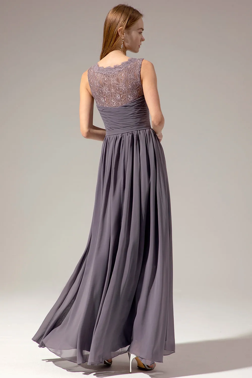 Long V-neck Bridesmaid Dress sold by Zapaka product image thumbnail 2