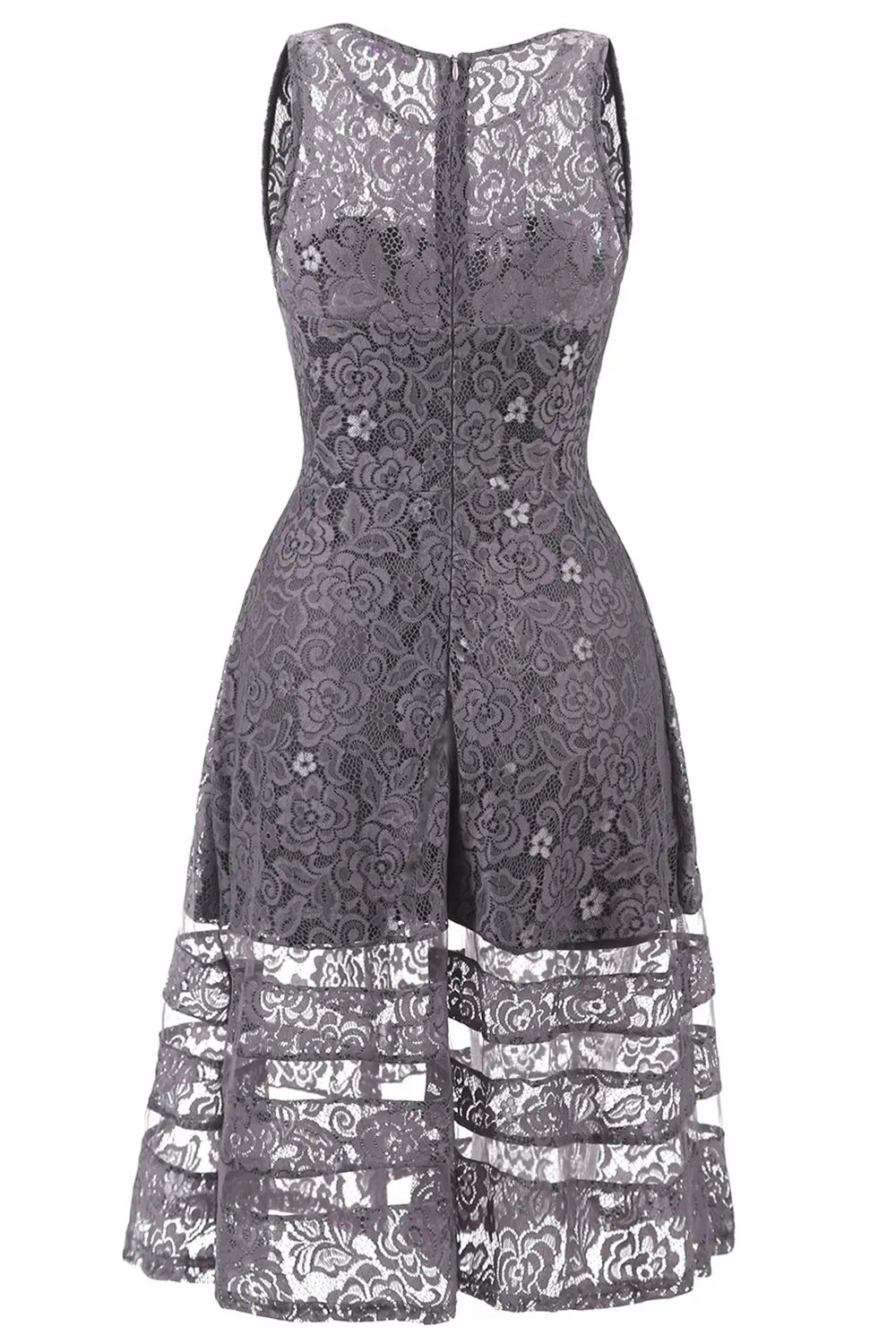 Grey Lace Bridesmaid Party Dress sold by Zapaka product image thumbnail 2