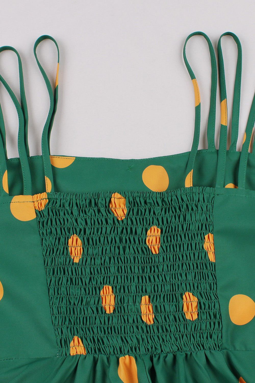 Green Polka Dots Straps Sleeveless 1950s Dress sold by Zapaka product image thumbnail 4