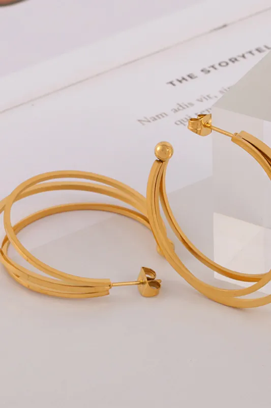 Trendy Hoop Metal Earrings sold by Zapaka