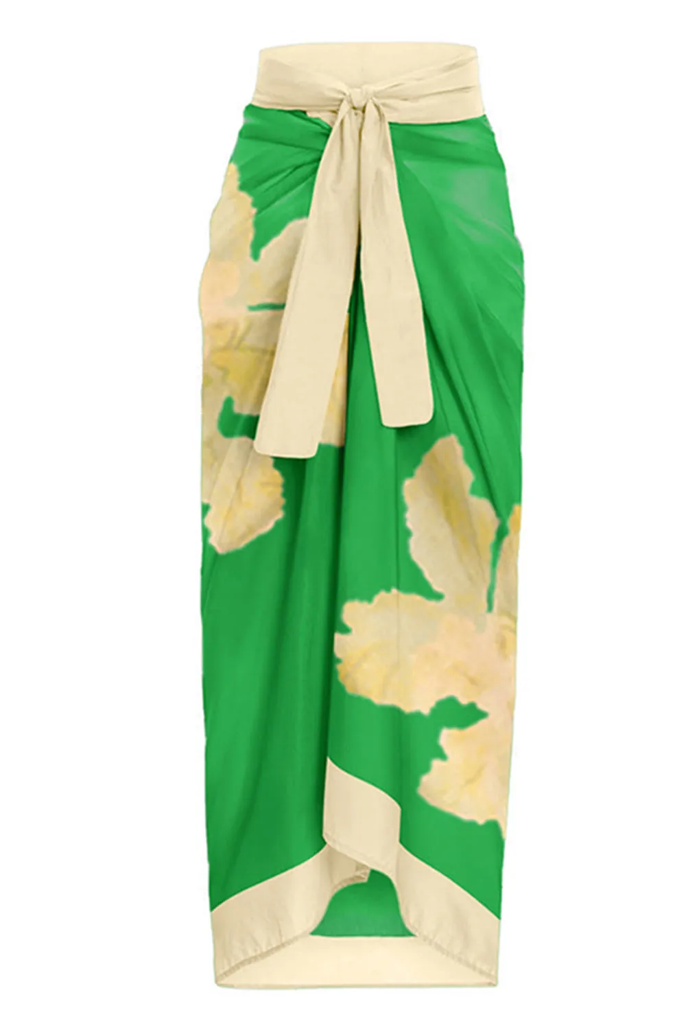 Two Piece Printed Green Bikini Set with Beach Skirt sold by Zapaka product image thumbnail 4