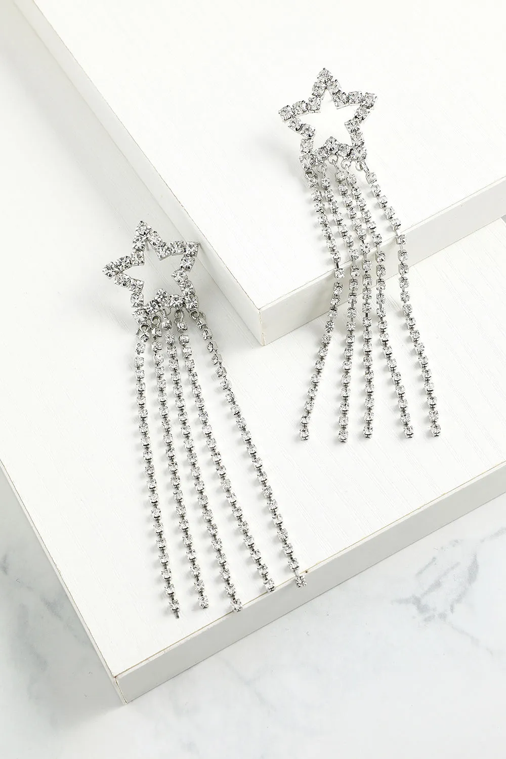 Star Beaded Drop Earrings sold by Zapaka