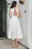 Elegant White A Line V Neck Sleeveless Graduation Dress with Hollow-out Back sold by Zapaka