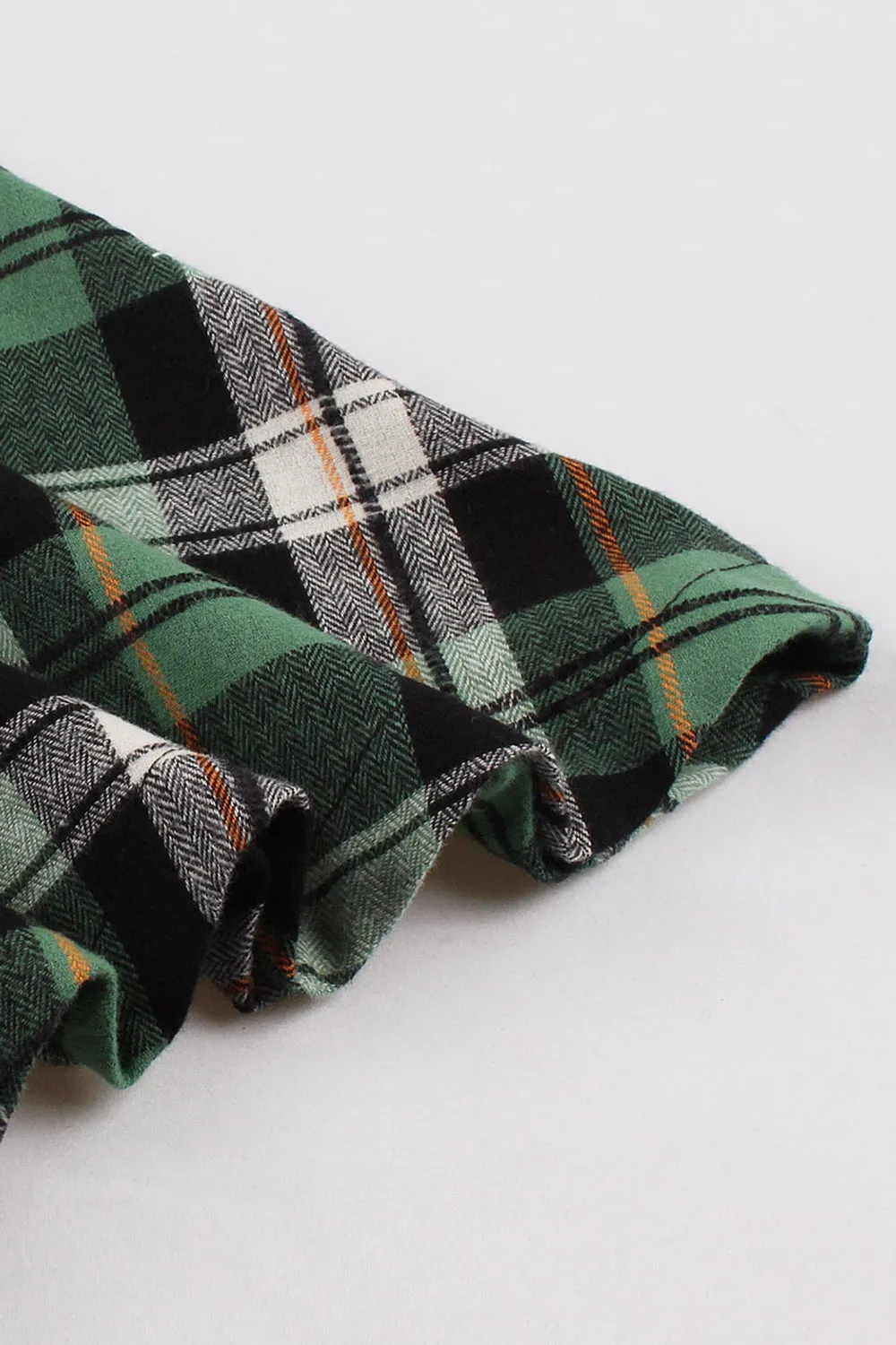 Green Plaid Ruffled 1950s Swing Dress sold by Zapaka product image thumbnail 5