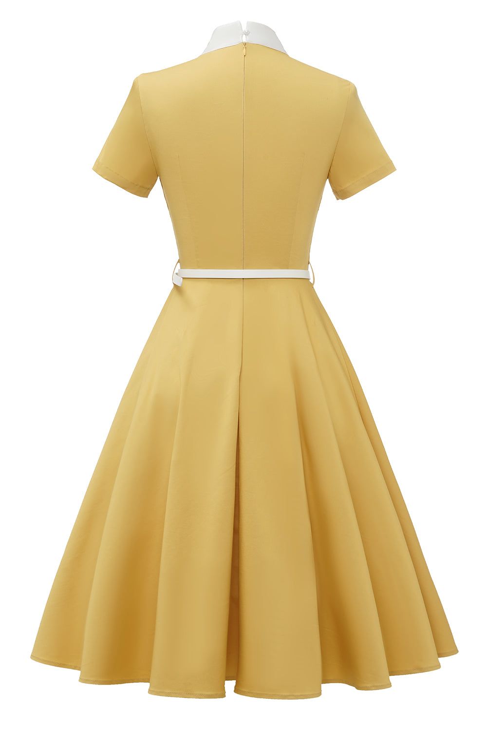 Retro Style Yellow 1950s Dress with Bowknot sold by Zapaka product image thumbnail 2