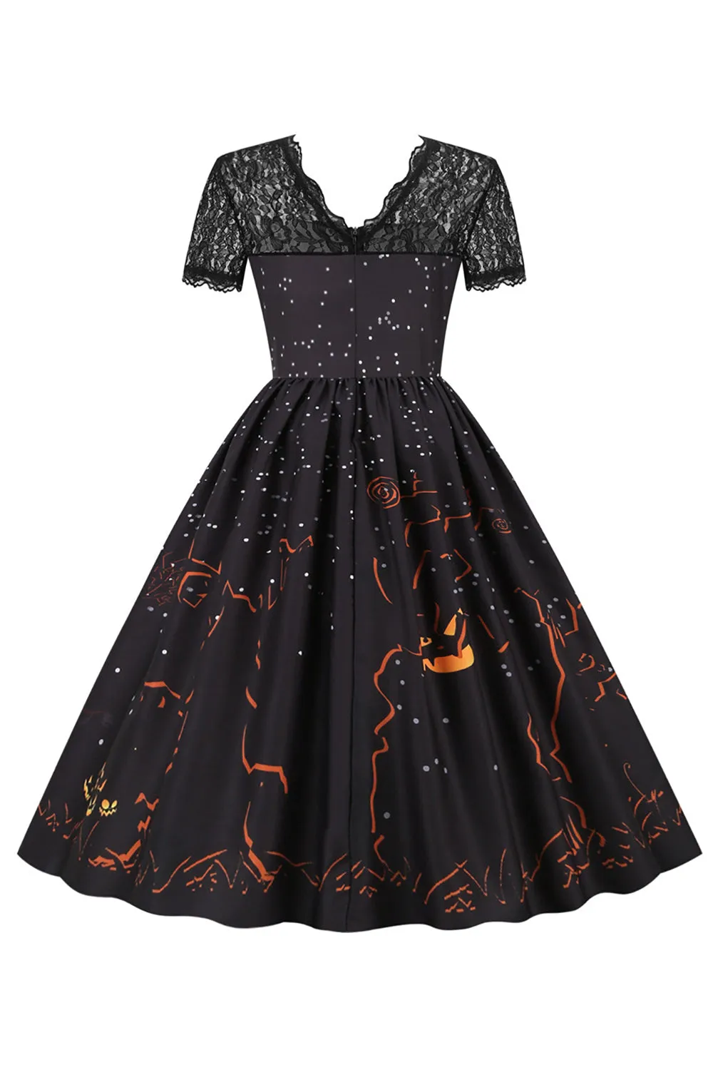 Halloween Party Lace Print Vintage Dress sold by Zapaka product image thumbnail 2