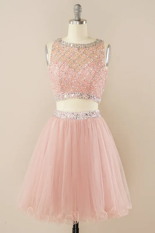 Blush Beading Short Homecoming Dress sold by Zapaka
